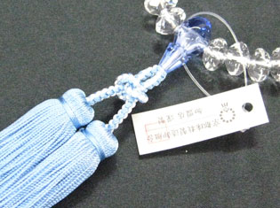女性用数珠(京念珠)本水晶/ブルークォーツ仕立 スターシェイブカットの通販・販売