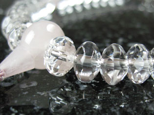 女性用数珠(京念珠)本水晶/本水晶/紅水晶仕立 スターシェイブカットの通販・販売