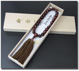 男性用数珠(京念珠)赤虎目石/共仕立の通販・販売